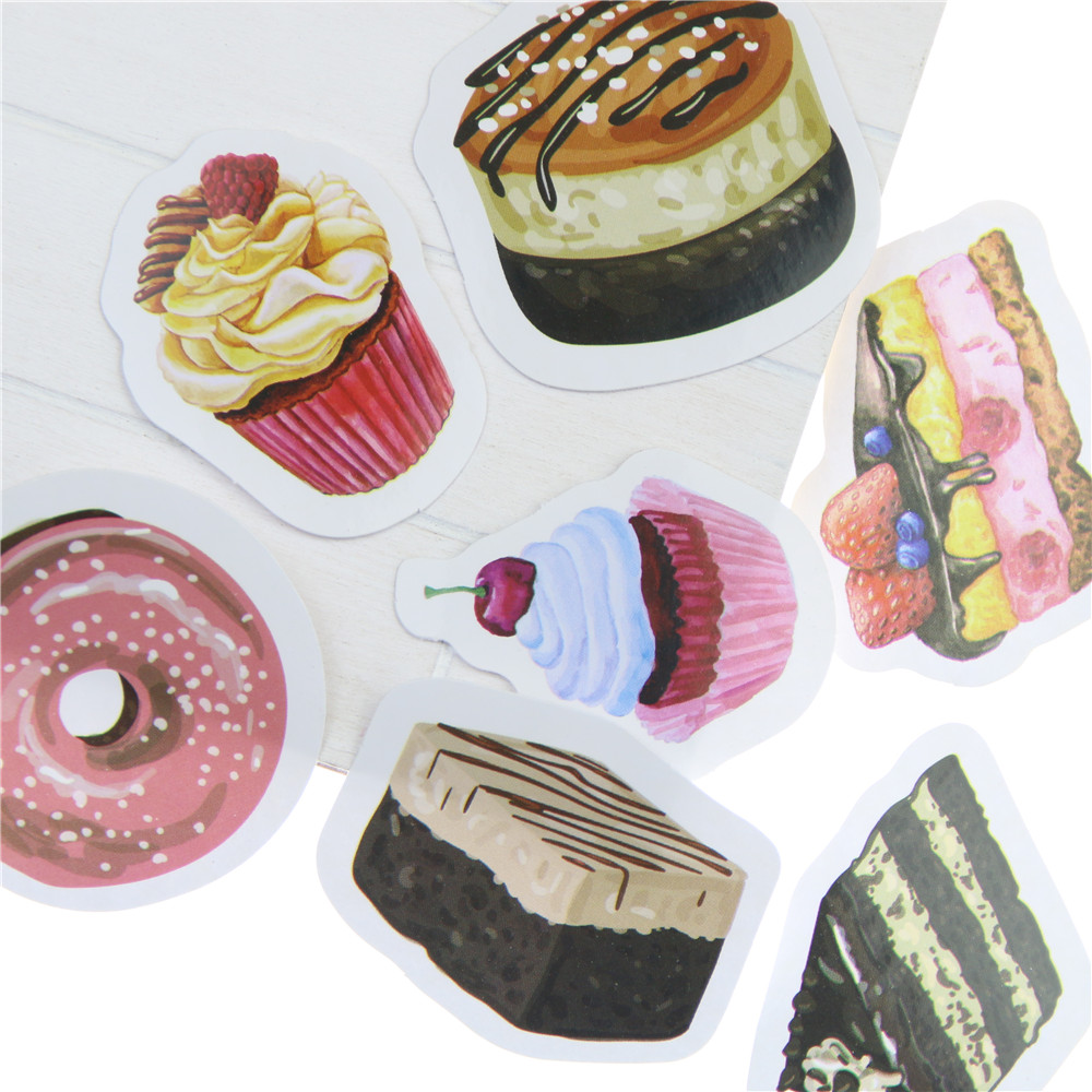 45Pcs/1Boxe Birthday Cake Mini Paper Stickers Decoration Diy Album Diary Clipboard Stickers