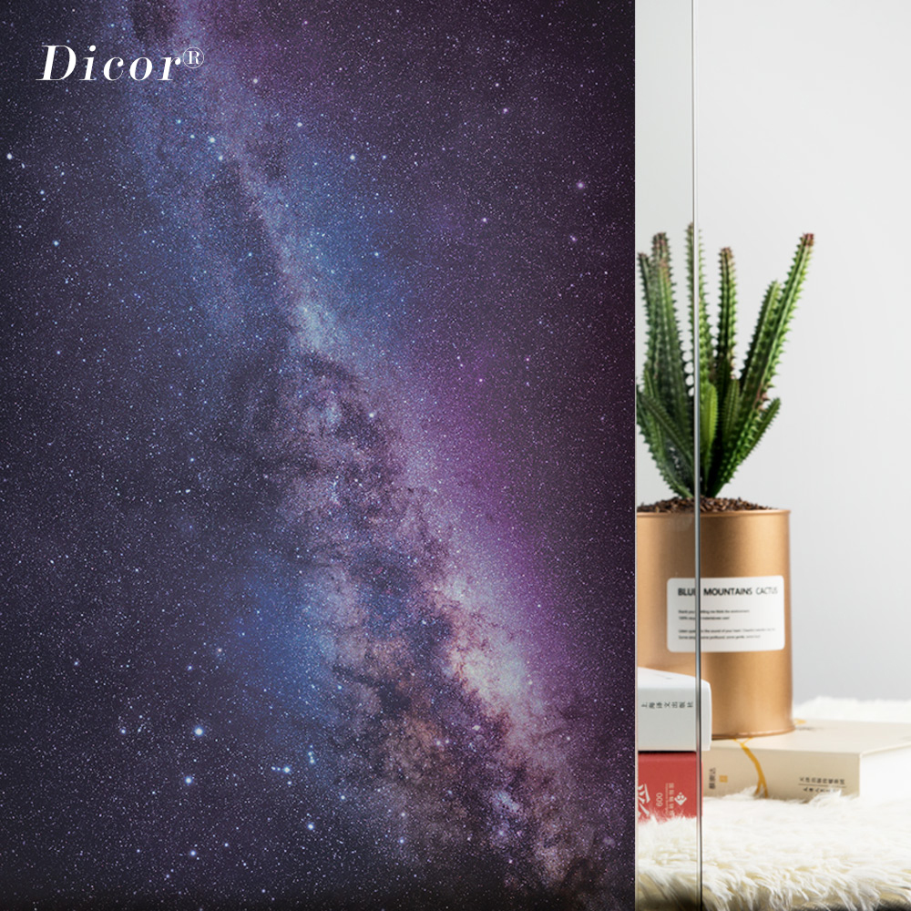 Universe Background Poster Privacy Window Film Stained Glass Pattern Frosted Decorative Window Sticker Decal Decoration 2019 New