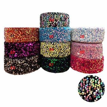 3 inch 75mm listones velvet sequin ribbon