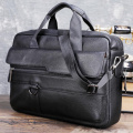 Large Men's Genuine Leather Handbag for Men Business Travel A4 Paper Messenger Bag 14 Inch Laptop Shoulder Bag Male Briefcase