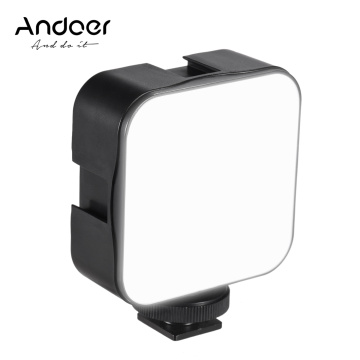 Andoer Mini 5W LED Video Light Photography Fill-in Lamp 6500K Dimmable+Cold Shoe Mount Adapter for Canon Nikon Sony DSLR Camera