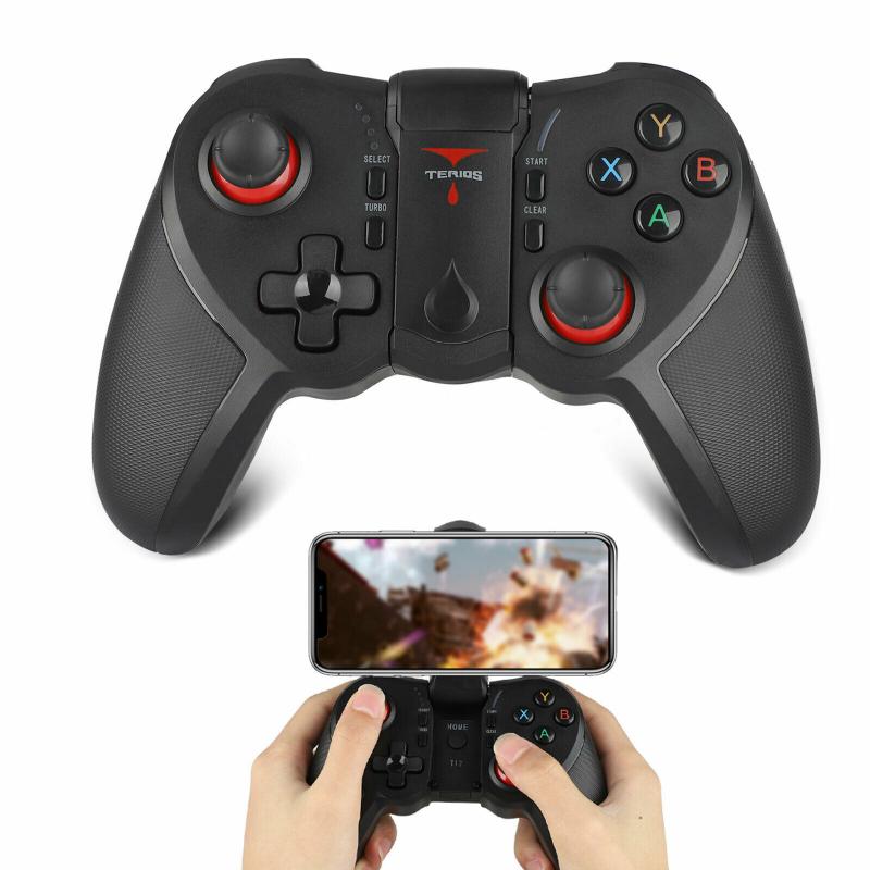 Wireless Android Gamepad T12 Wireless Joystick Game Controller Bluetooth BT4.0 Joystick For IOS Mobile Phone Tablet TV Holder