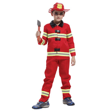 3pcs/Set Halloween Festival Party Kids Boys Fireman Firefighter Suit Costumes, M L XL