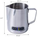 Milk Frothing Pitcher 20oz with Thermometer Espresso Steaming Frothing Cup with Internal Measurement for Latte Cappuccino Art