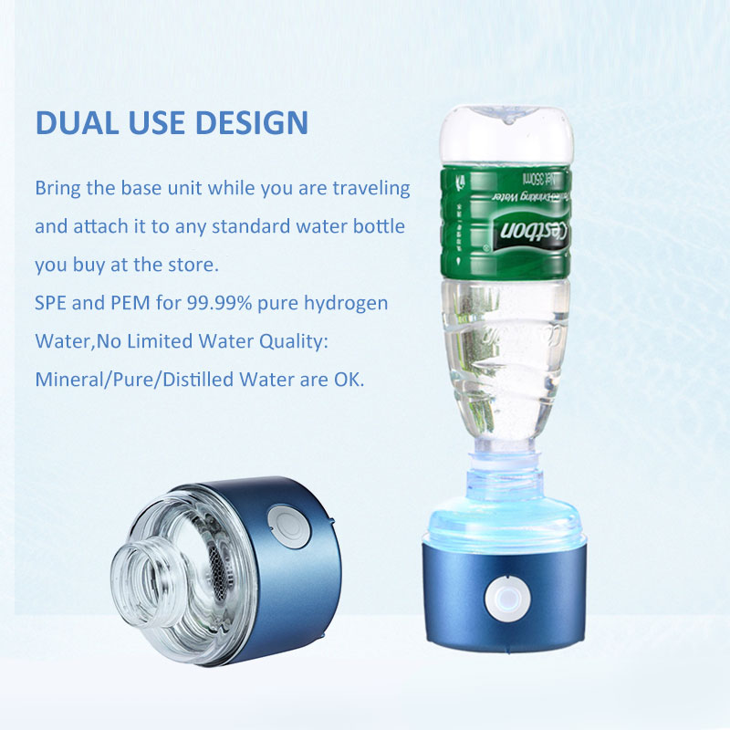 The 2th Generation H2 up to 3300ppb Hydrogen water bottle use DUPONT N324 membrane, with a simple hydrogen absorption device