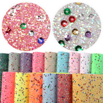 Chunky Sequin Glitter Synthetic Leather Fabric Patchwork For Bow Leather Sheets Bag DIY Handmade Materials,1Yc8303