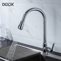 Brass Kitchen Faucet Single Hole Pull Out Spout Kitchen Sink Mixer Tap with Stream Sprayer Head Chrome/Black Kitchen Tap