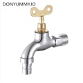 1pc Faucet Quick Open Single Cold Porcelain Core Washing Machine 1/2' Outdoor Anti-theft With Key Mop Pool Tap