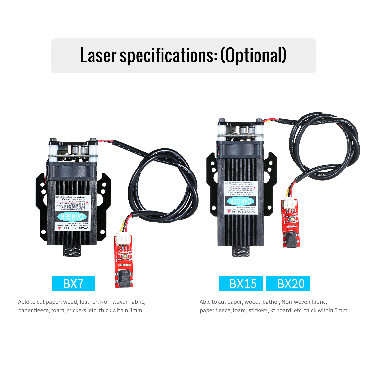 20W VG-L7 CNC Laser Engraving Machine Laser Head Laser Module DIY Laser Engraving Machine Woodworking Machinery Parts Tools