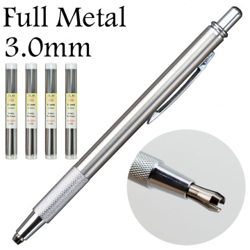 3.0mm /2.0mm Full Metal Mechanical Pencils lead holder Steel Red HB 2B lead Refill Office School Supplies Supplies not-staedtler