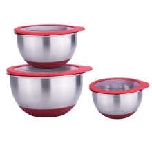 Transparent lid food storage mixing bowl sets