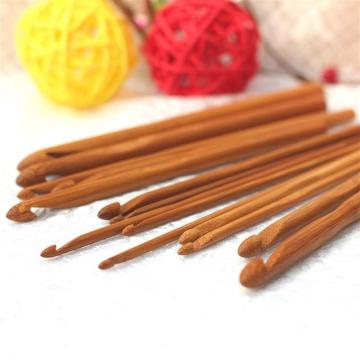 New Arrival 12 Pcs 12 Size Bamboo Wooden Hook Crochet Kit Knitting Needles For Loom Tool DIY Crafts Knitting Accessory
