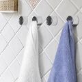 3pcs Self Adhesive Round Towel Holder Wall Mount Wash Cloth Clip for Bathroom