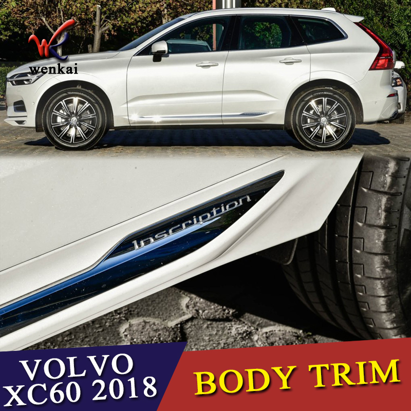 Car Styling ABS Chrome Accessories 4pcs Outer Side Panel Door Body Molding Trim Protector For Volvo XC60 2018