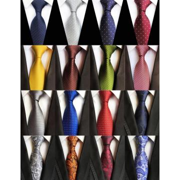 YISHLINE Classic 8cm Tie Man 100% Silk Tie Luxury Solid Plaid Dots Business Neck Ties for Men Suit Cravat Wedding Party Necktie