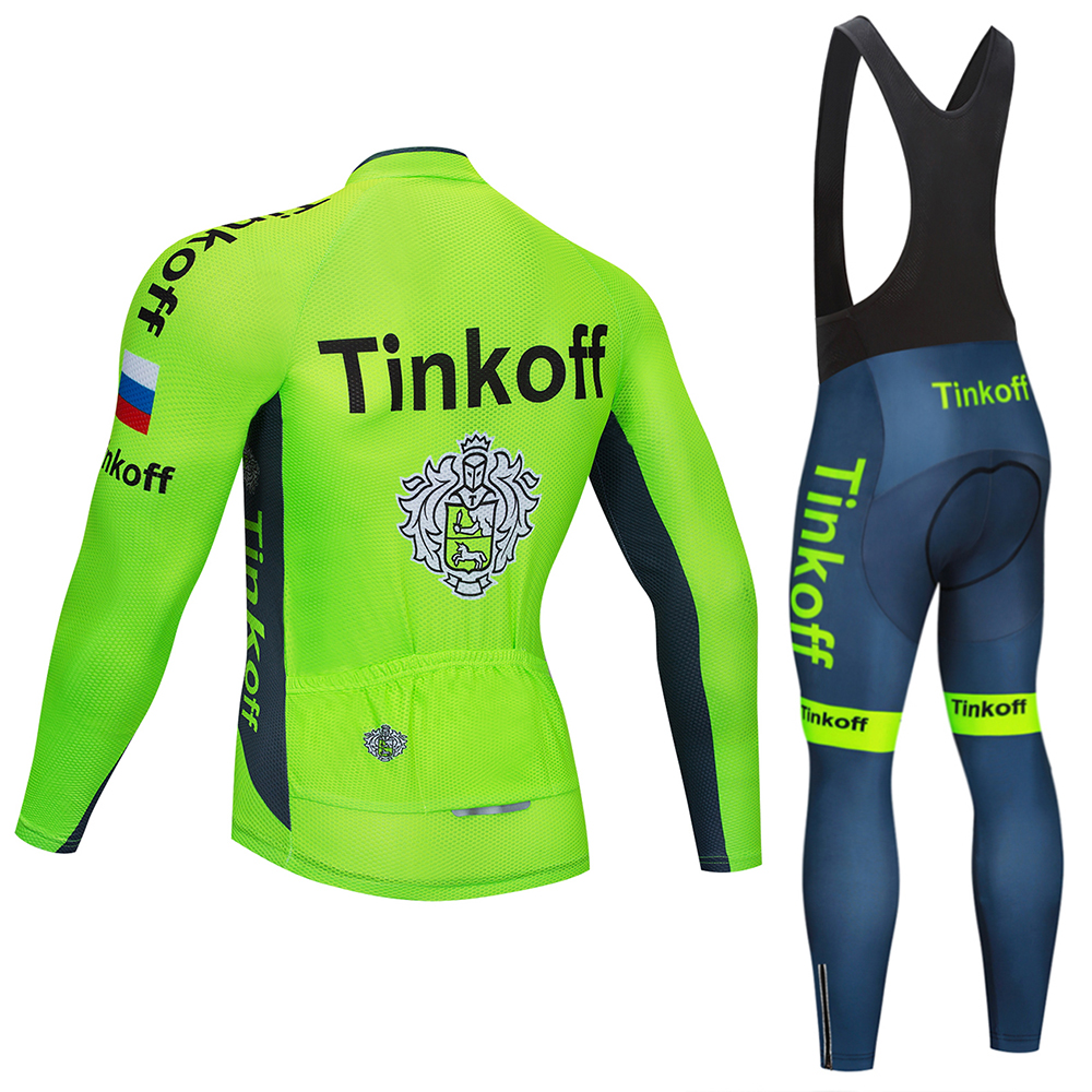 summer Tinkoff Long Sleeve Cycling Set Ropa Ciclismo Breathable Road Bike Jerseys Mountain Bicycle Clothing Mens Cycling Kits