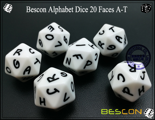 Bescon Alphabet Dice 20 Faces A-T-1