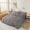 Modern Style Houndstooth Pattern Bedding Set,220x240 Duvet Cover Set With Pillowcase,200x220 Quilt Cover,King Size Blanket Cover