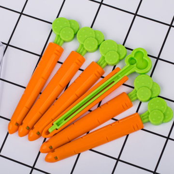 Food Sealing Clip Food Tongs Cartoon Orange Carrot Shape Moisture-Proof Closure Clamp for Food Fresh Keeping Kichen Tools