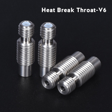High Precision V6 Throat Heat Break All Metal/Teflonto PTFE Tube For E3d V6 Hotend Heater Block 1.75mm 3D Printer Parts