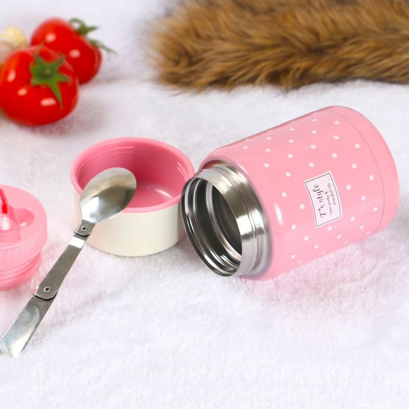 UPORS Food Thermos with Bag BPA-free Stainless Steel Vacuum Thermos Food Jar Soup Container Lunch Box for Kids 350ml