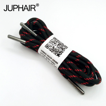 1-12 Pairs Black and Red Men Outdoor Sports Round Shoelaces Shoes Laces Boots Athletic Unisex Rope Athletic Metal Head Shoelaces