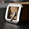 Meetee 1pc/3pcs 40mm High-grade Stainless Steel Belt Buckles Simple Men's Pin Buckle Head DIY Leather Crafts Belts Clip Decor