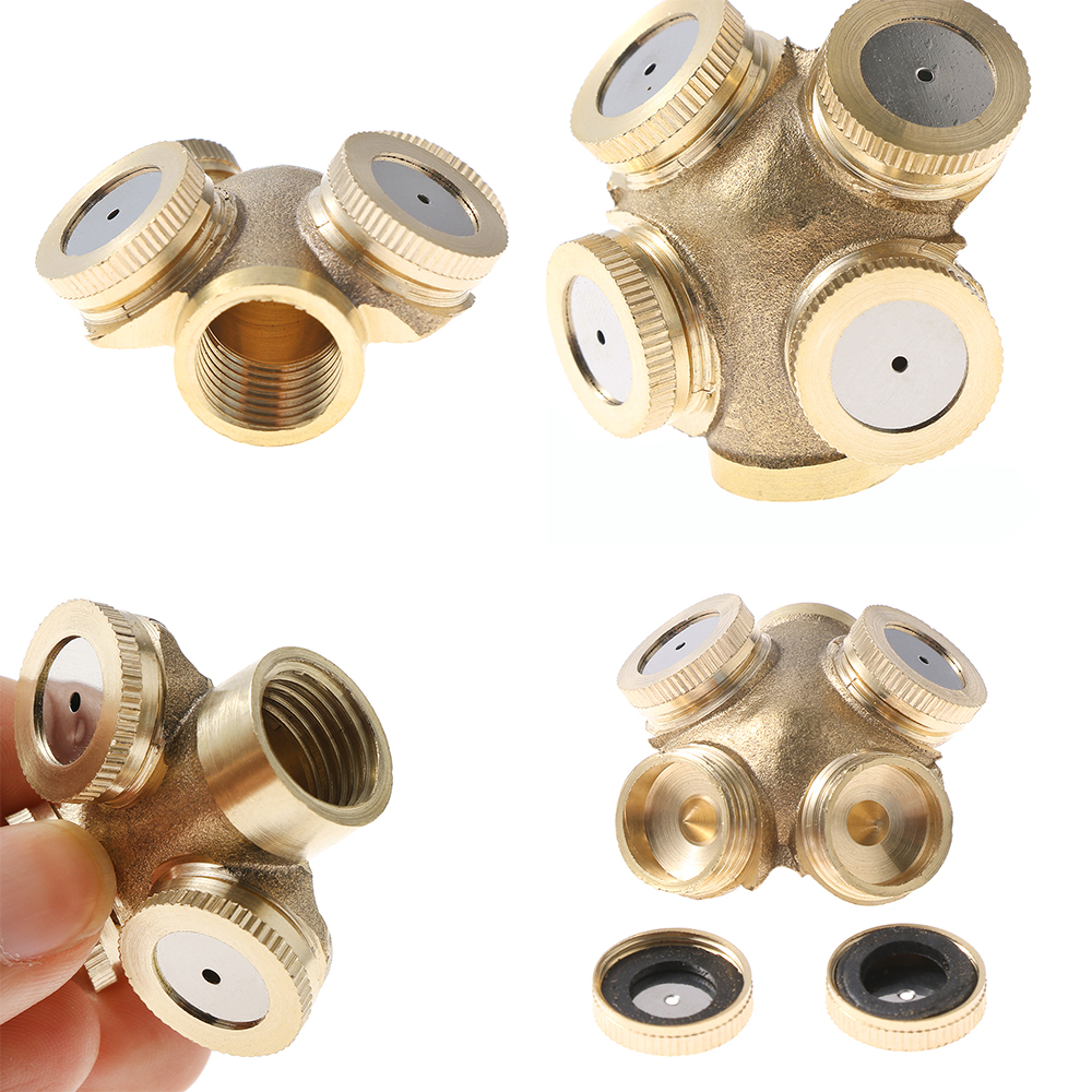 Adjustable Bronze Spray Nebulization Plumbing Bico Sprinklers Garden Mangueira Water Conector 4 Irrigation Montage Holes