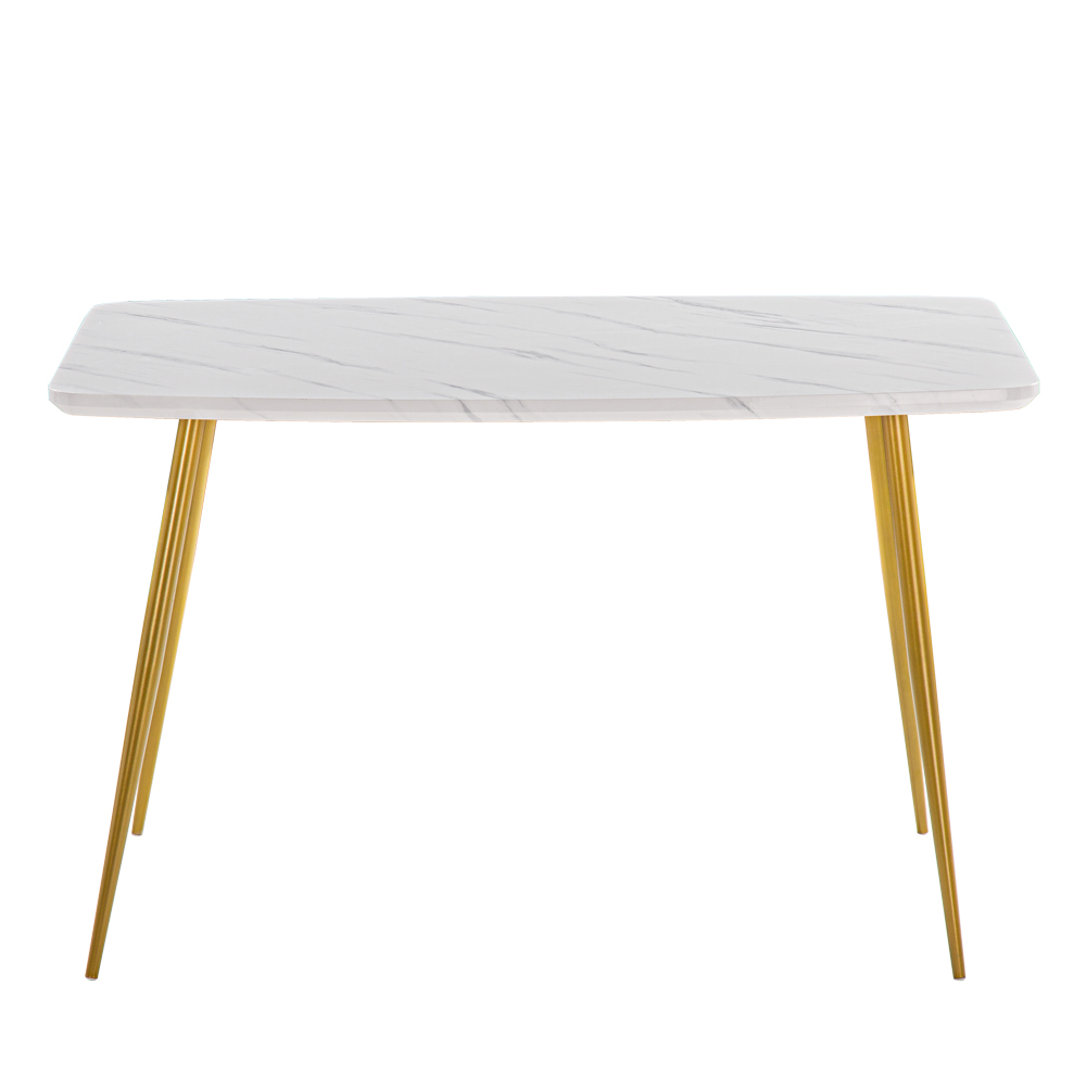 [120x74x76cm] Marble Dining Table White