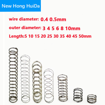 20pcs 0.4 0.5mm Wire Dia OD 3 4 5 6 7 8 9 10mm Y-type Rotor Return Compression Pressure spring 10-50mm 304 Stanless Steel