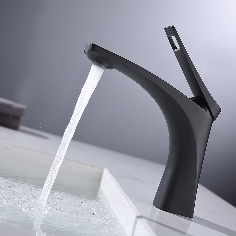 Brass basin tap for bathroom