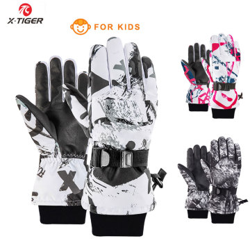 X-Tiger Kids Ski Glove Windproof Waterproof Thermal Warm Fleece Thick Gloves Boys Girls Snow Skiing Children Winter Sport Gloves