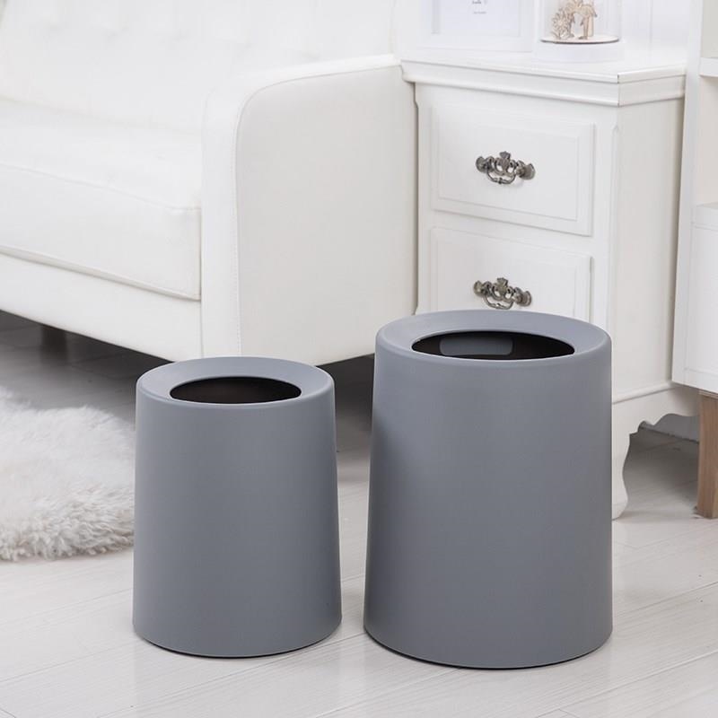 8L/12L Nordic Plastic Matte Trash Can Garbage Dust Storage Bucket Paper Basket Home Living Room Waste Bin Without Lid Trash Bin