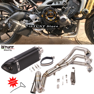 Motorcycle Exhaust Full System Escape For MT09 FZ09 MT-09 FZ-09 Tracer 900 Header Loop Front Pipe carbon fiber Muffler Slip-On