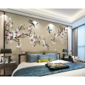 Beibehang Wallpaper mural magnolia hand-painted meticulous flower and bird TV background wall decorative painting 3d wallpaper