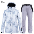 -30 Men's and Women's Snow Suit Sets Waterproof Windproof Ski Wear Snowboard Clothing Winter Costumes Jackets + Strap Pants