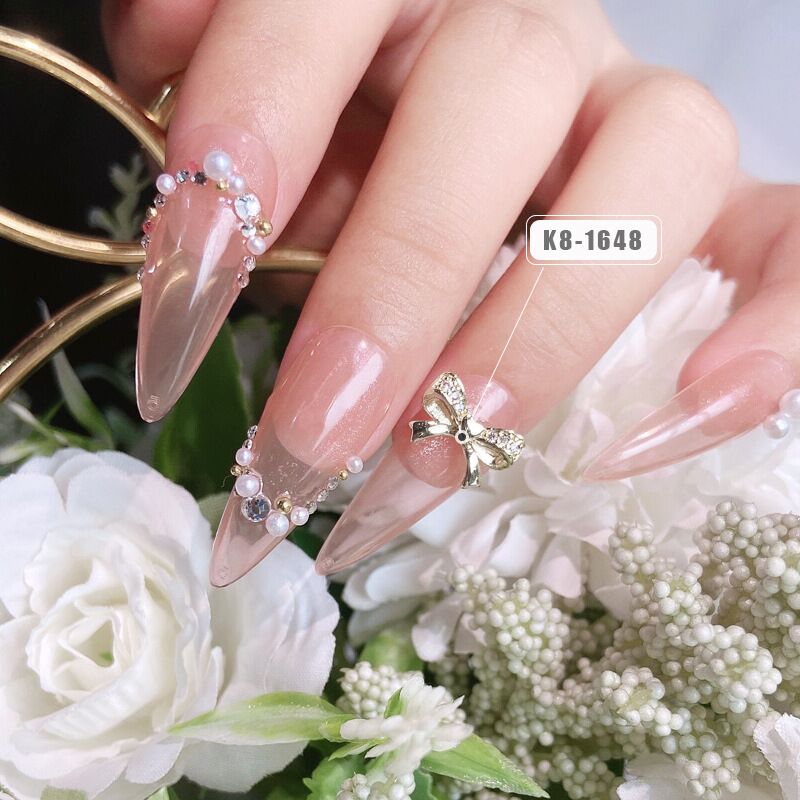 10 pcs Bowknot Charm Zircon Alloy 3D Nail Art Decorations Luxury Shiny Crystal Pendant Jewelry Manicure Design Accessories