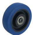 5 Inch Caster Medium blue Elastic Wheel Single Mute Flat Trolley