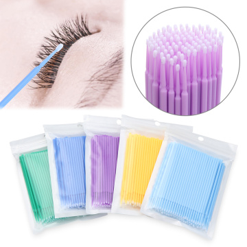 100pcs Make Up Cotton Swab Disposable Eyelash Extension Micro Brush Mascara Swabs Eyelash Applicator Swab Cosmetic Tool