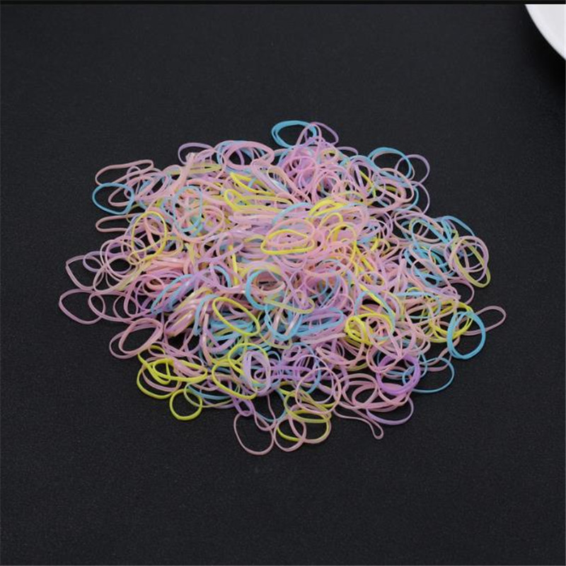 1000 Pcs/Bag Girls Elastics Hair Bands Baby Hair Holders Rubber Bands Gum For Hair TPU Disposable Ponytail Holder Rubber Band