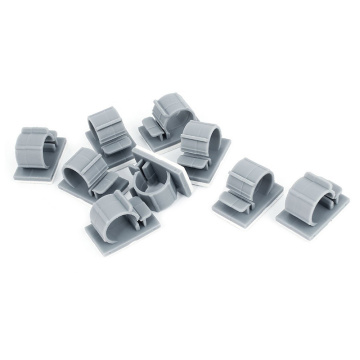 Big deal 10 pieces Gray plastic self-adhesive Wire rope Cable clip Gripper clamps