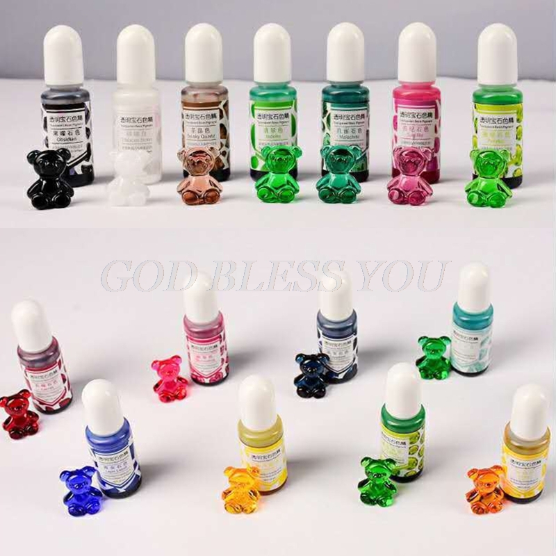 24 Colors Crystal Epoxy Pigment UV Resin Dye DIY Jewelry Colorant Art Crafts Coloring Drying Color Mixing Liquid Decorations