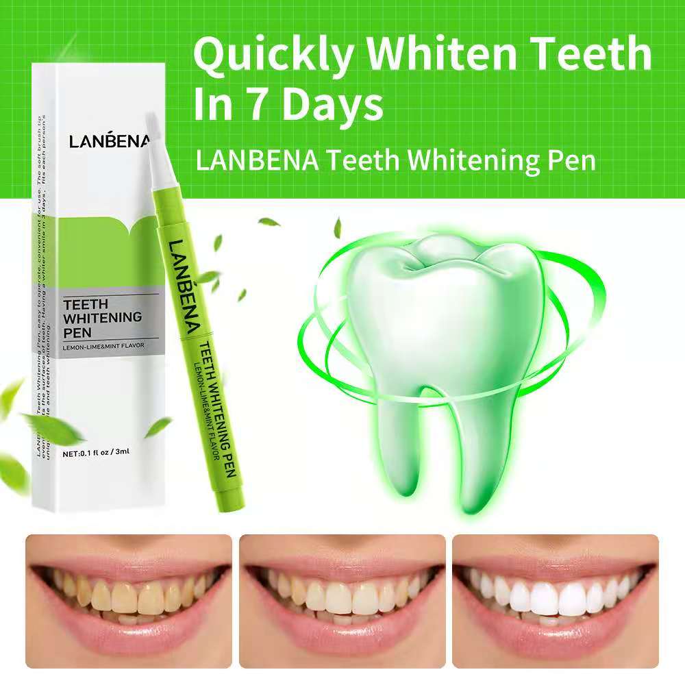 LANBENA Teeth Whitening Pen White Tooth Clean Bright Mild Non-irritating Tasteless Effect Obvious Easy Use In-depth Dental Care