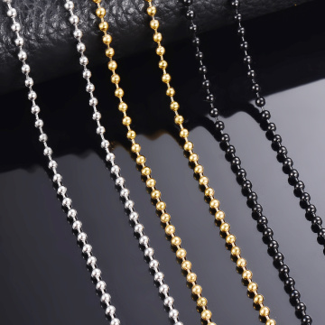Wholesale 10pcs/lot Stainless Steel Gold Black Ball Chain Necklace Bracelet Keychain Trinket Dog Tag 15cm-100cm