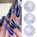 1 Box Mixed Color Nail Art Rhinestone Shiny Crystal Diamond Nail Glitter Beads 3D Nail Art Decorations Nail Accessories In Wheel