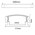 50CM U /V Styles LED Aluminium Profile for Under Cabinet LED Light Bar, Aluminum Channel Bracket Transparent/Milky Cover