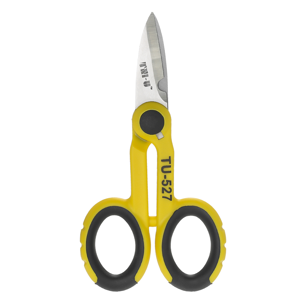 TNI-U TU-527 5.7" Multipurpose Steel Electrician Scissors Shears Cut/Strip Electrical Wire with Wire Cutting Notch