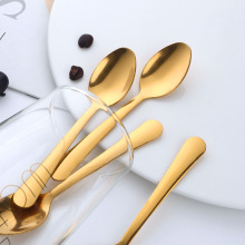 6/12 Pcs/Lot Stainless Steel Tea Spoon flatware Set Ice Cream coffee spoons Color metal Spoon Dinner serving tools Dropshipping