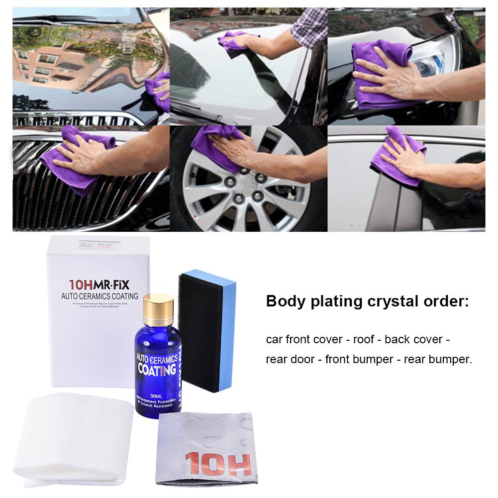 30ml 10H Car Paint Care Car Polish Liquid Glass Coating Anti-scratch Anti-Corrosion Glasscoat Super Hydrophobic Glass Coating