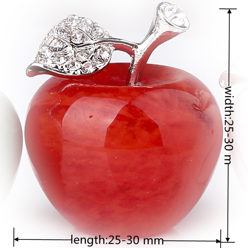 1PC Natural Quartz Mascot Apple Colourful Gems Raw Crystals Carved Zircon Inlaid For Wedding Collection and Home Decor DIY Gift